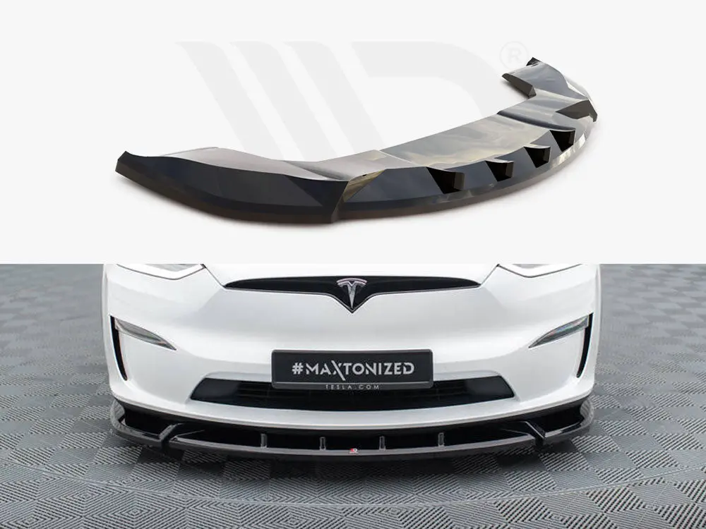 Maxton Design Front Splitter V.2 Tesla Model X Mk1 Facelift 1