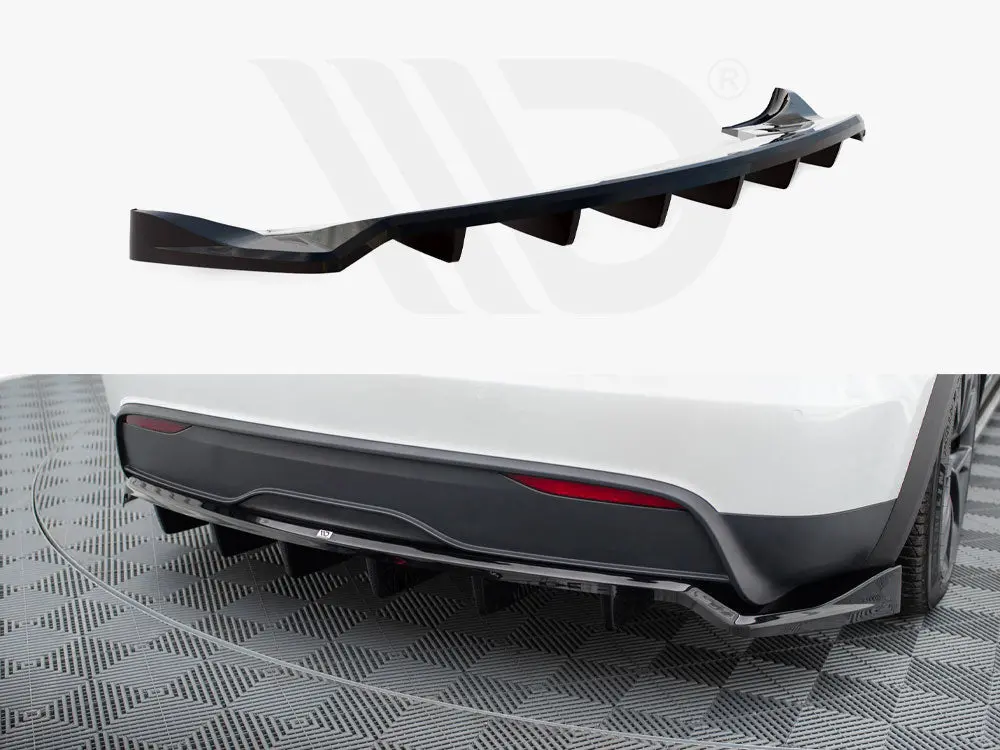 Maxton Design Central Rear Splitter (Vertical Bars) Tesla Model X Mk1 Facelift 1