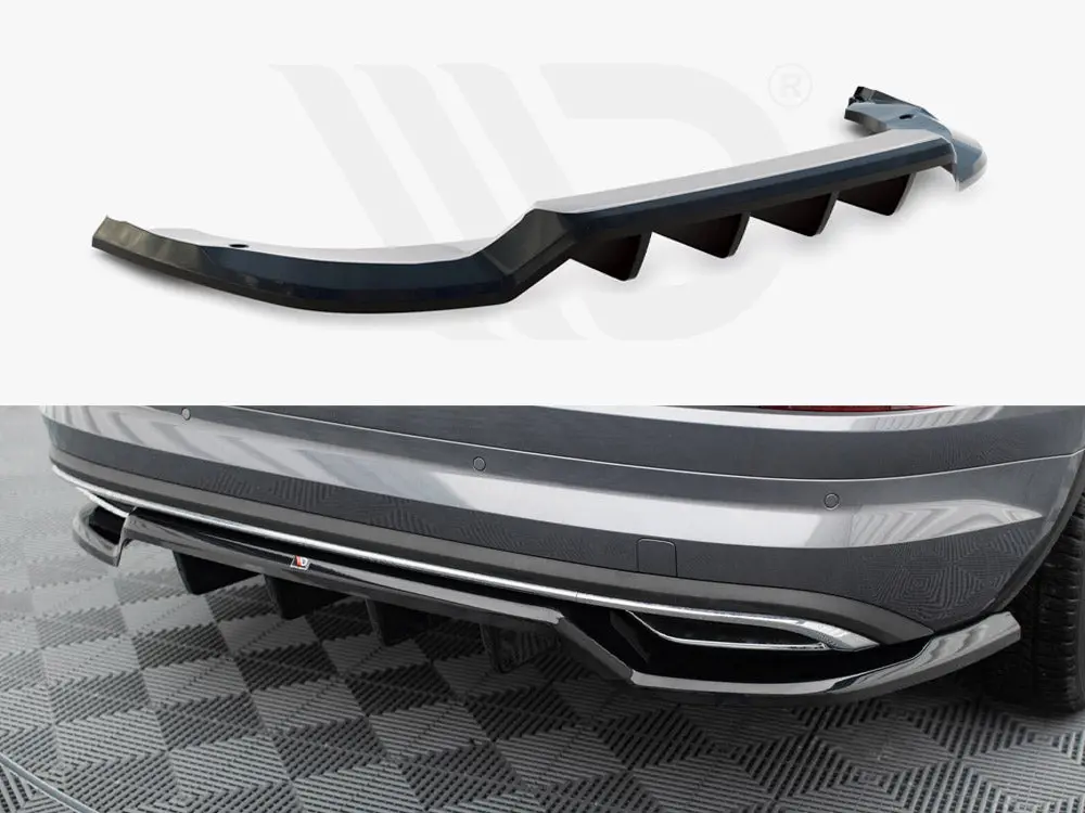 Maxton Design Central Rear Splitter (Vertical Bars) Skoda Kodiaq Sportline Mk1 Facelift 1