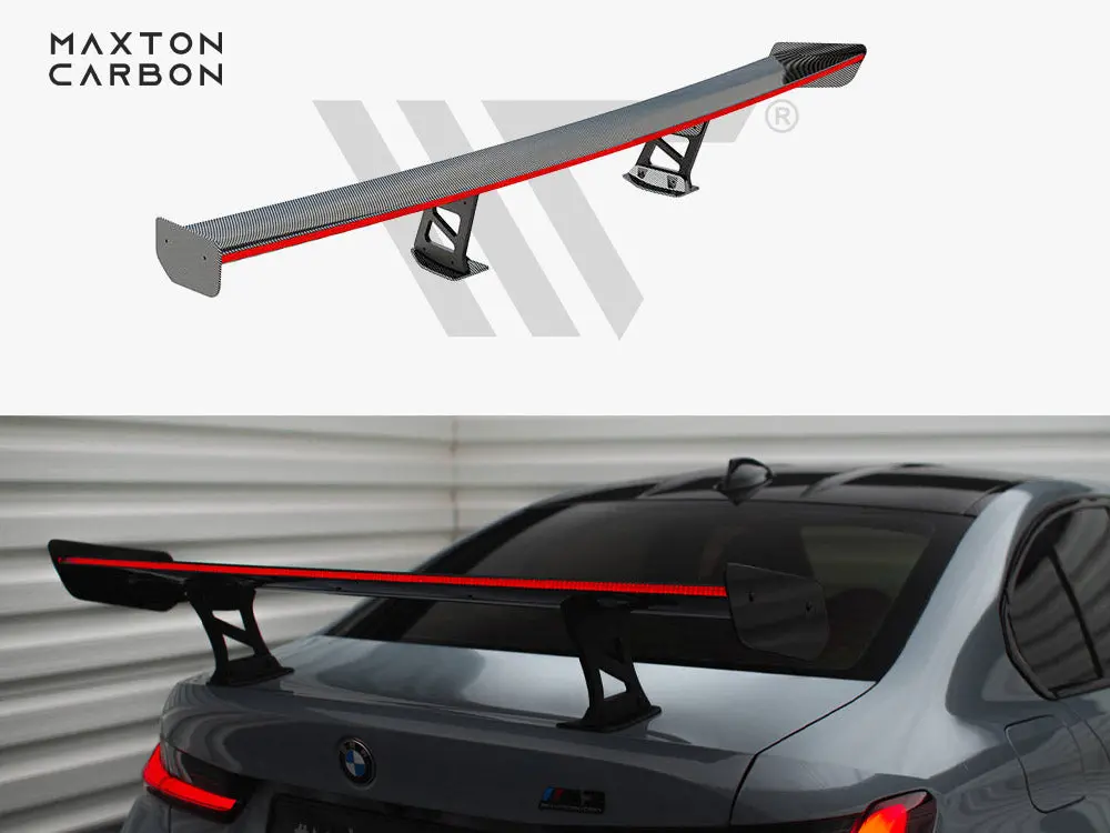 Maxton Design Carbon Spoiler With Internal Brackets Uprights + Led Bmw M3 G80 1