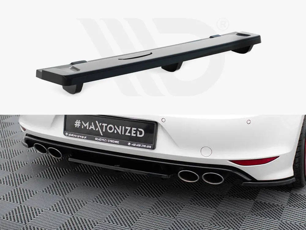 Maxton Design Central Rear Splitter Vw Golf Mk7 R (With Vertical Bars) (2013-2016) 1