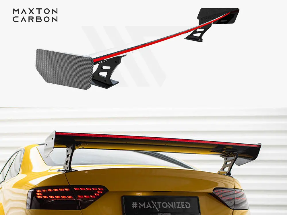 Carbon Spoiler With External Brackets Uprights + Led Audi A5 Coupe 8T 1
