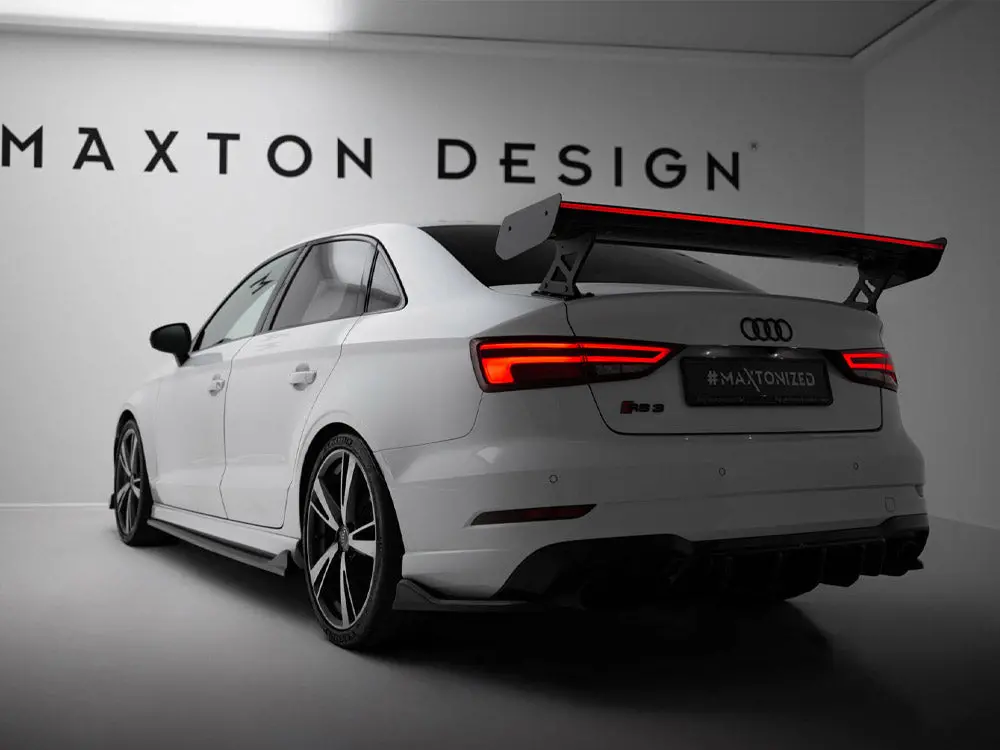 Carbon Spoiler With External Brackets Uprights + Led Audi A3 / A3 S-Line / S3 / Rs3 Sedan 8V / 8V Facelift 2