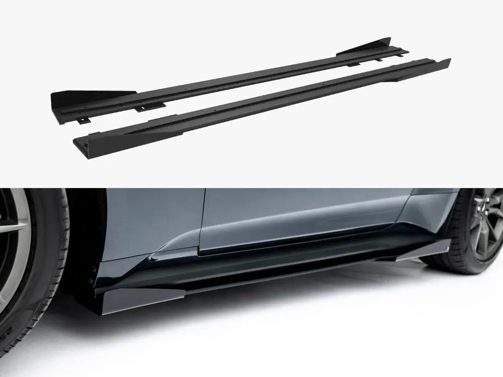 Maxton Design Street Pro Side Skirts Diffusers + Flaps Ford Mustang Dark Horse Mk7 1