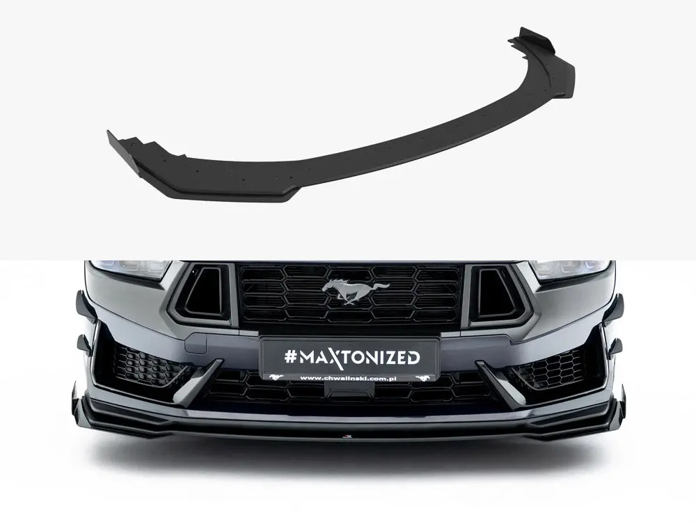 Maxton Design Street Pro Front Splitter + Flaps Ford Mustang Dark Horse Mk7 1