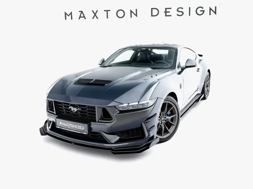 Maxton Design Street Pro Front Splitter + Flaps Ford Mustang Dark Horse Mk7 2