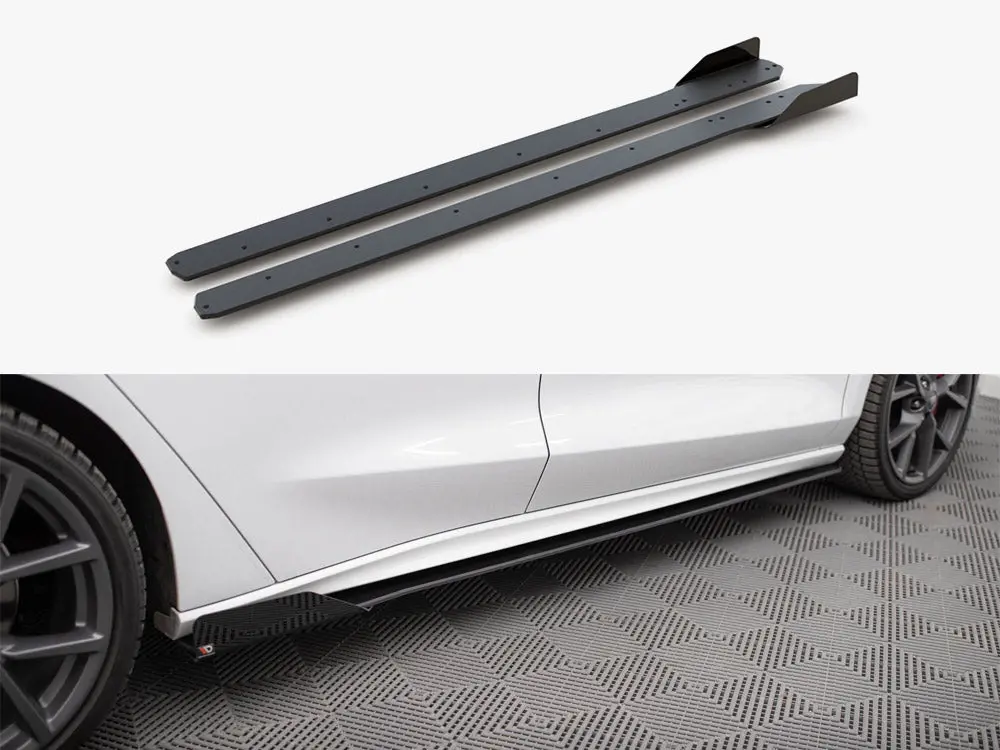 Maxton Design Street Pro Side Skirt Diffusers (+Flaps) Ford Focus St / St-Line Mk4 1