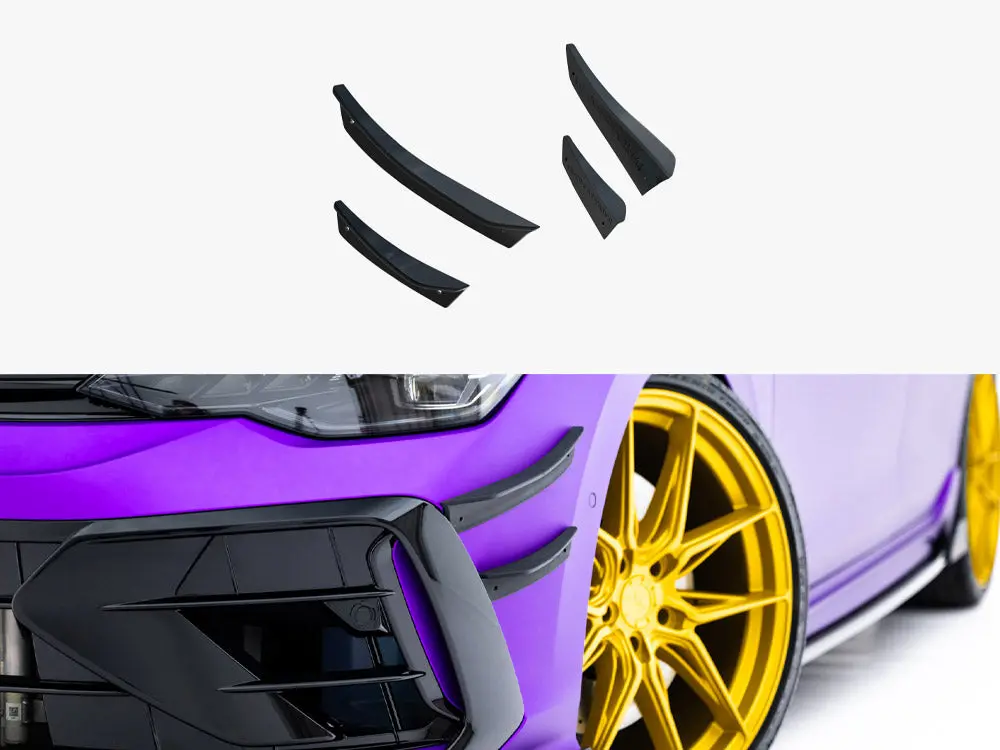 Maxton Design Front Bumper Wings (Canards) Volkswagen Golf R Hatchback / Variant Mk8 Facelift 1