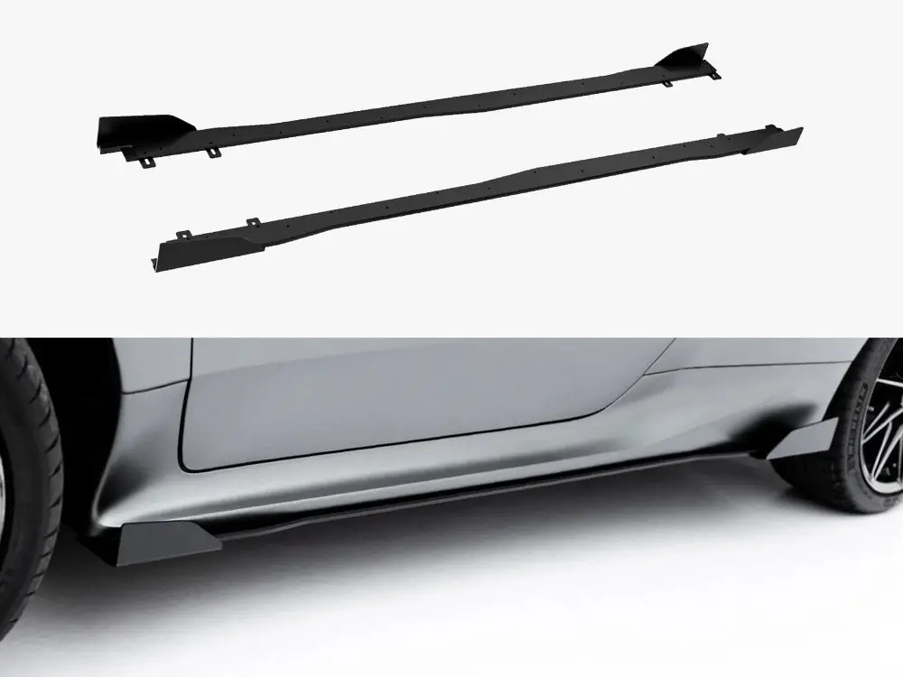 Maxton Design Street Pro Side Skirt Diffusers + Flaps Toyota Gr Yaris Mk4 Facelift 1