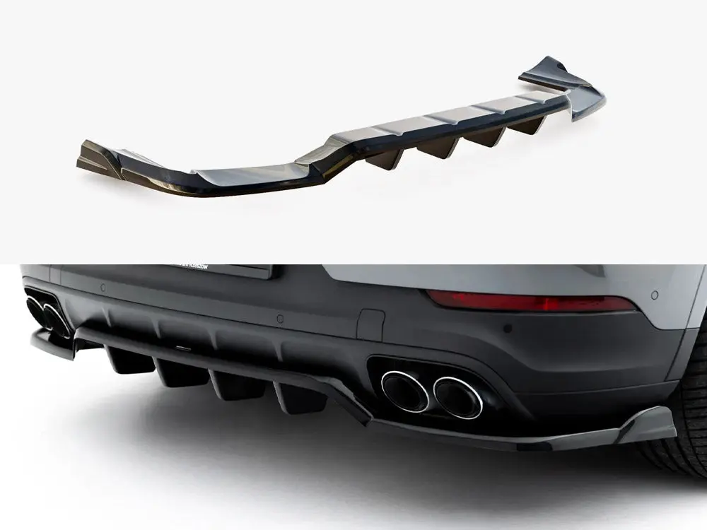 Maxton Design Rear Splitter (Vertical Bars) Porsche Cayenne Suv / Coupe Mk3 Facelift 1