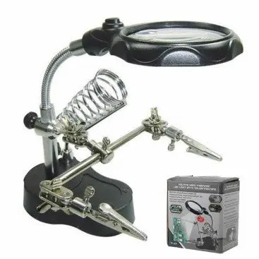 Te-801 Helping Hand Multi-Function Led Magnifier Pcb Soldering Iron Stand Holder Table Magnifying Glass 1