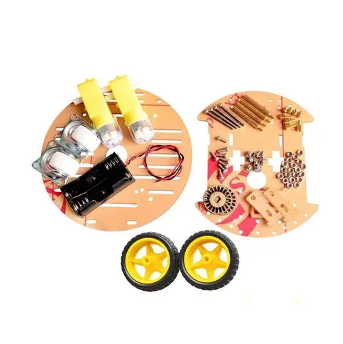 2Wd Mini Round Double-Deck Smart Robot Car Chassis Diy Kit 1