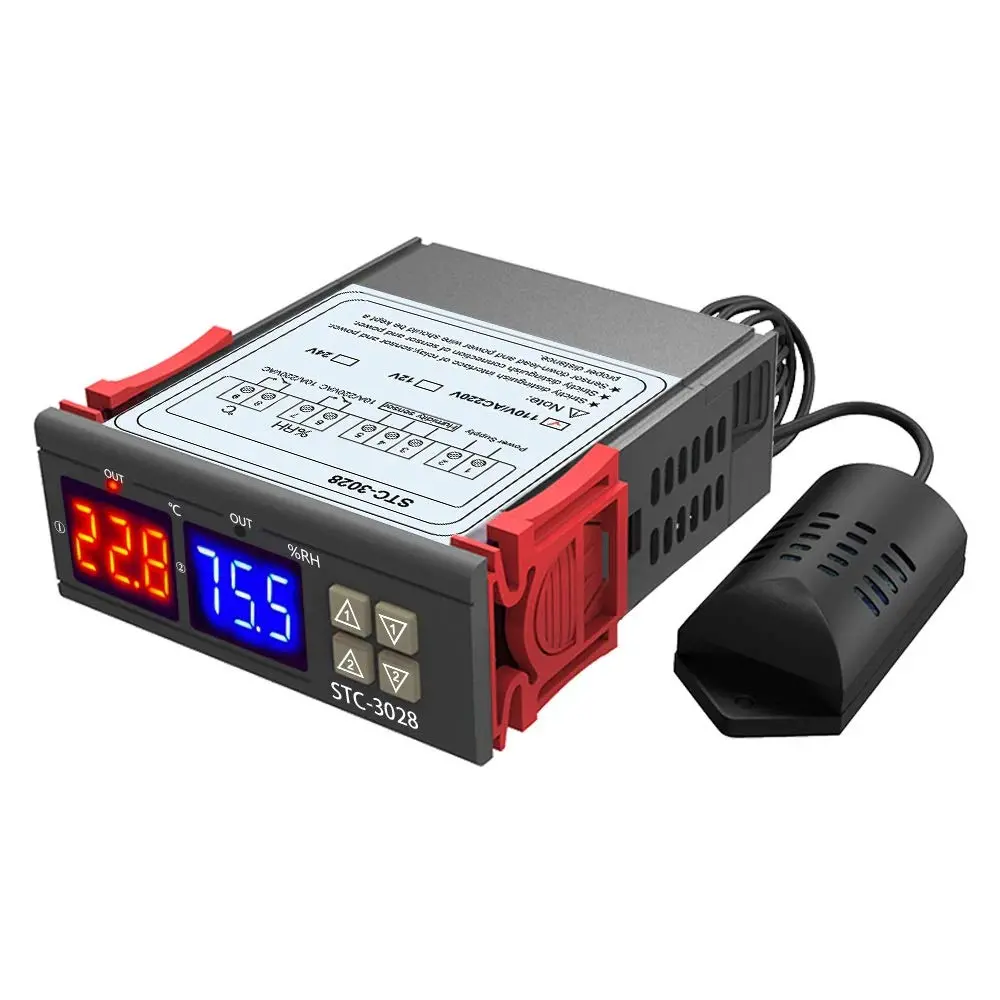 Stc-3028 Ac110-220 Dual Display Dual Temperature Adjustable Temperature Controller With 1M Cable 1