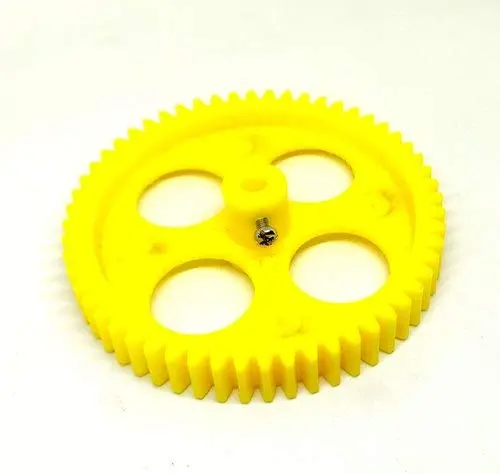 56 Teeth 85Mm Plastic Spur Gear 6Mm Shaft (Yellow) 1