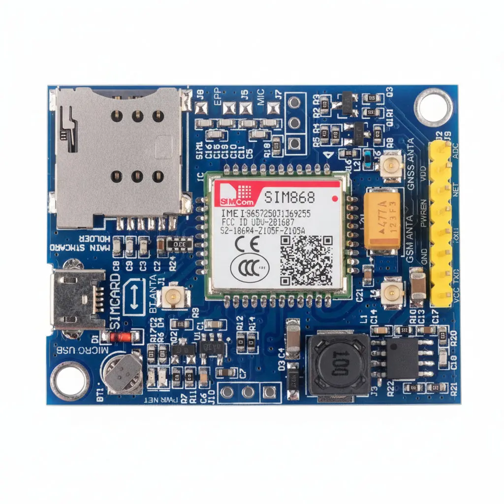 Sim868 Gsm Gprs + Gps Gnss Module Ttl With Sma Antenna 1