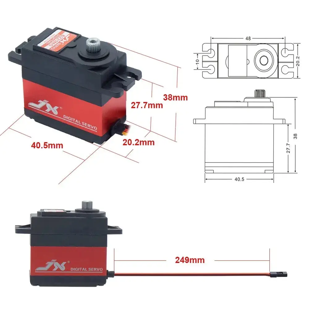 Jx Servo Pdi-6221Mg 20Kg Large Torque Metal Gear Digital Servo 2
