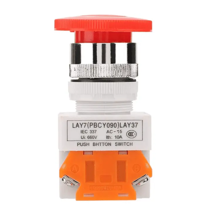 Lay37 Mushroom Emergency Stop Push Button Switch 22Mm 1