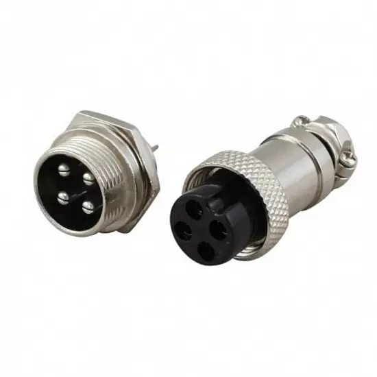 4 Pin Metal Aviation Plug Male And Female Panel Connector Gx16 1