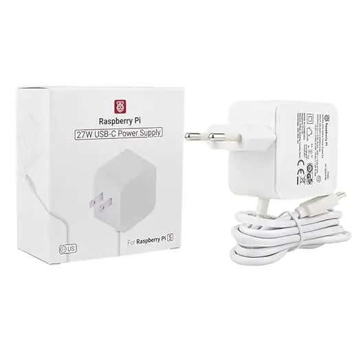 Official 27W Usb-C Pd Power Supply For Raspberry Pi 5- White 1