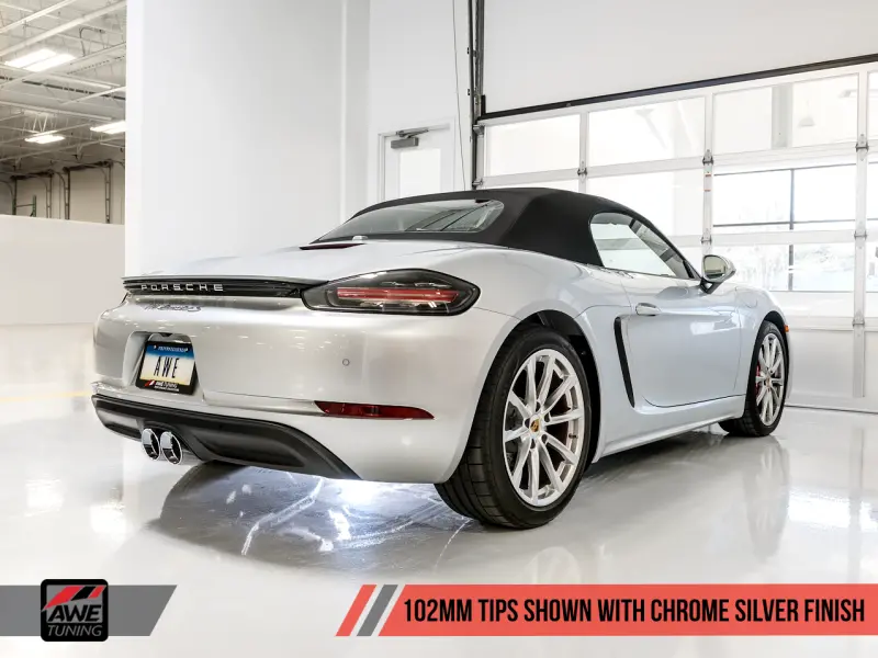 Awe Tuning Porsche 718 Boxster / Cayman Switchpath Exhaust (Pse Only) - Chrome Silver Tips 2