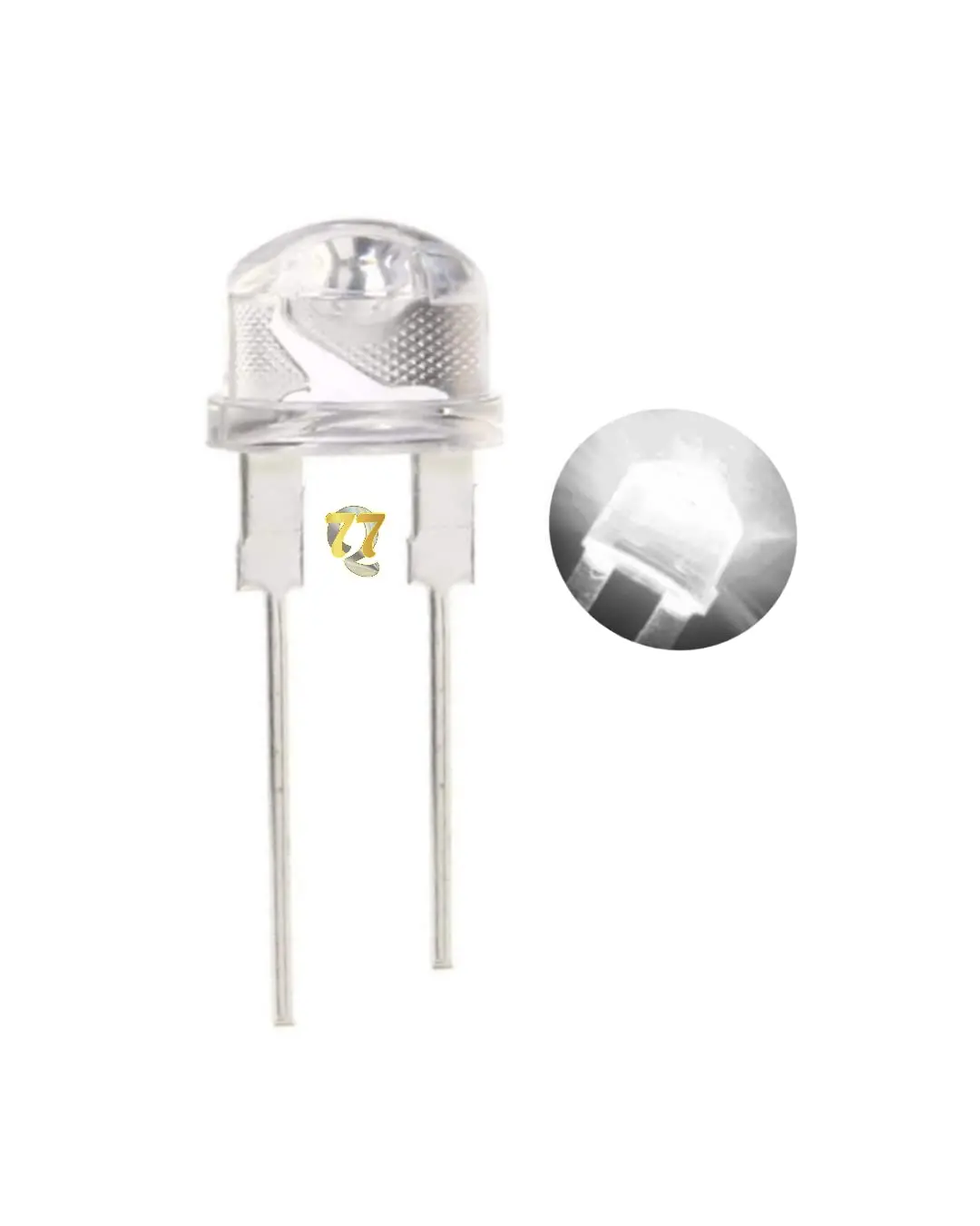 8Mm White Clear Led (1 Pc) 1