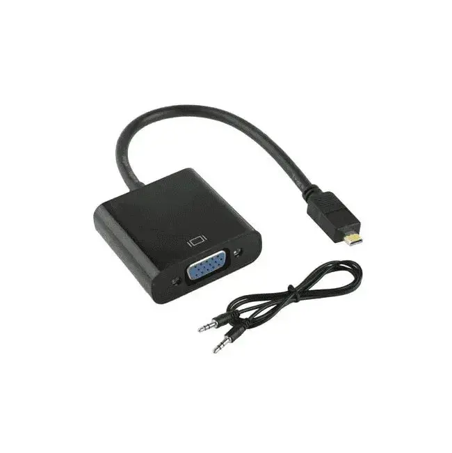 Micro Hdmi To Vga Converter Cable With Audio (Black) 1