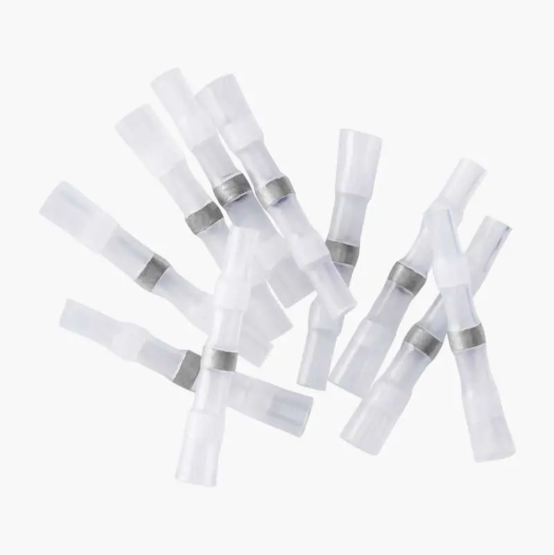 White Heat Shrink Solder Sleeve Crimpless Butt Connectors 1