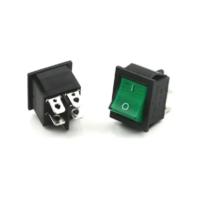 Kcd4 Green 250V 16A Dpst On-Off 4 Pin Rocker Switch 2