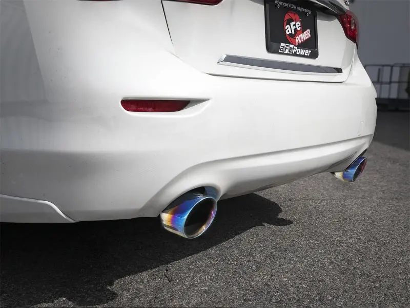 Afe Takeda 2.5In 304 Ss Axle-Back Exhaust W/ Blue Flame Tips 16-18 Infiniti Q50 V6-3.0L (Tt) 1