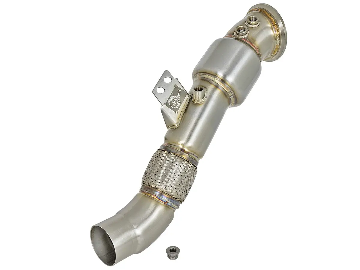 Toyota Supra A90 Afe Power Twisted Steel Down-Pipe (Hi Flow Cat) 1