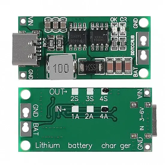 4S 4A 18650 Polymer Lithium Ion Charger Type C To 4S 16.8V 4A Booster Module 1