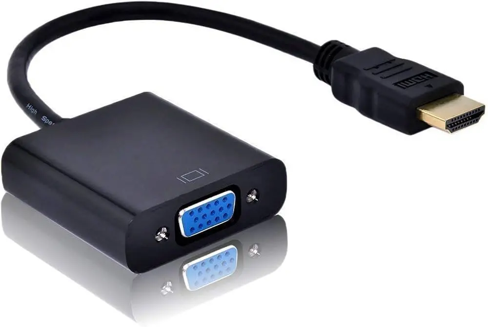 Hdmi To Vga 1080P Hd Video With Audio Cable Converter Adapter (Black) 1