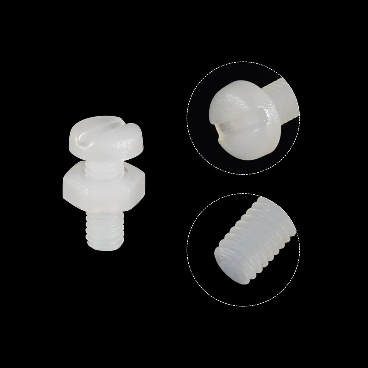 M3x8mm Nylon Screw With Nut (Pack Of 10 Pair) 2