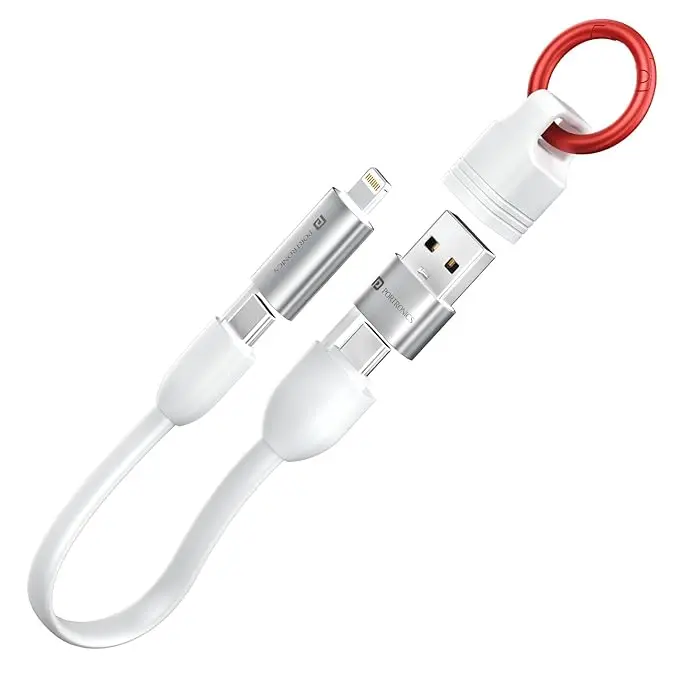 Portronics Por-3075 Keylink 4 In 1 Multifunctional Charging Cable With Keyring 1
