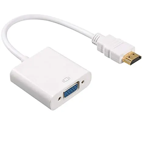 Hdmi To Vga 1080P Hd Video With Audio Cable Converter Adapter (White) 1