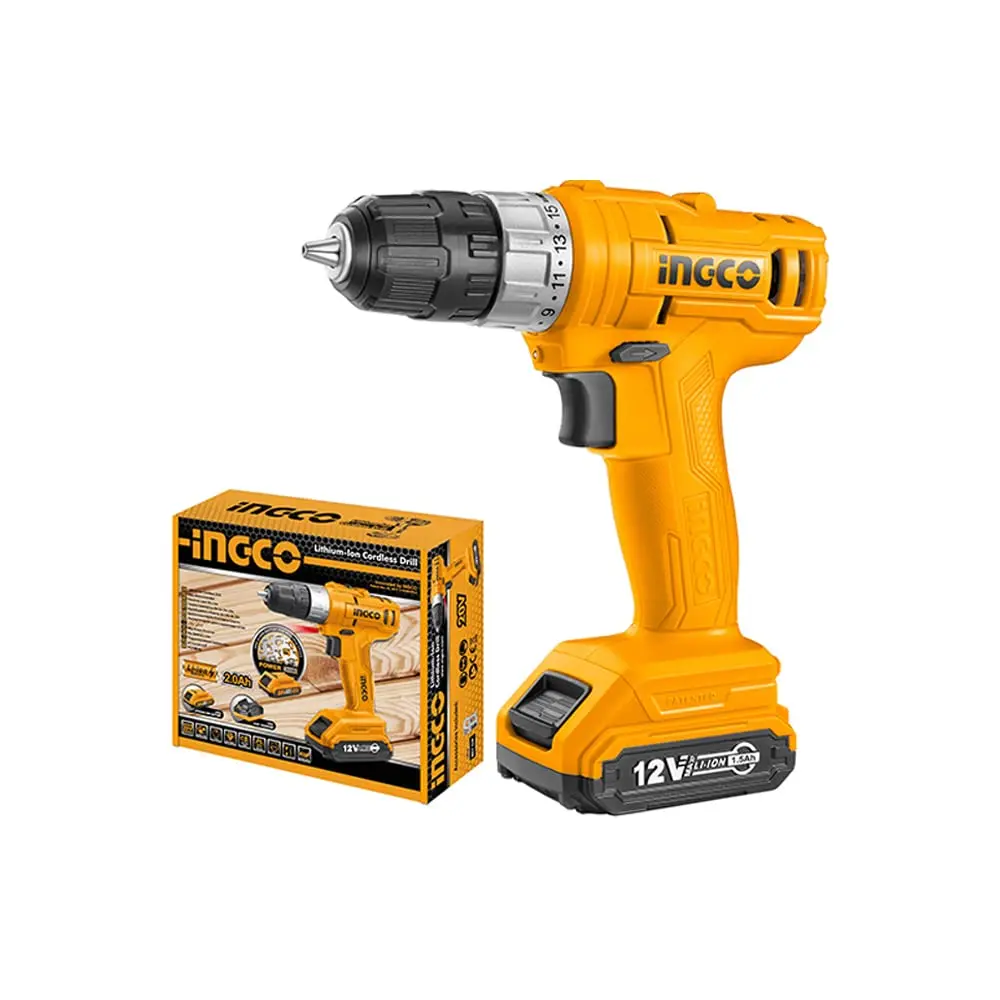 Ingco Cdli1218 12V Lithium-Ion Cordless Drill 20Nm Torque (With Battery & Charger) 2