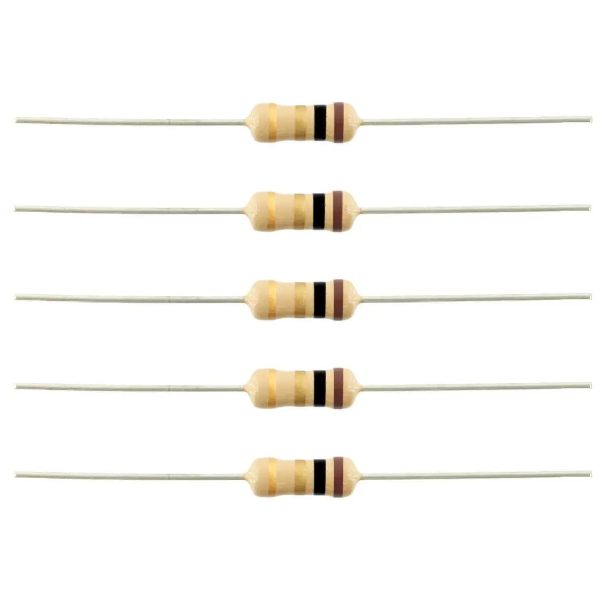 5.1K Ohm 1/4 Watt ±5% Tolerance Carbon Film Resistor 1