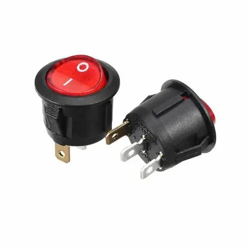 Kcd1 T125 6A 250V 10 125V Round Rocker Switch Spdt 3 Leg On Off Panel Mount 1