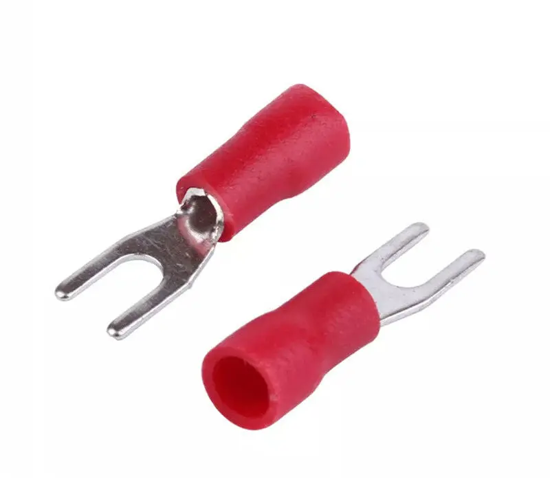 Fork Terminal 1.25-4 (0.5-1.5Sqmm) Insulated Crimp Spade Battery Connector U Type Thimbal (1 Pc) 2