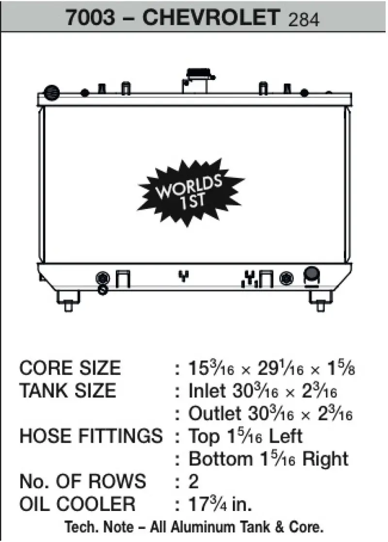 Csf 10-12 Chevrolet Camaro V8 Radiator 1