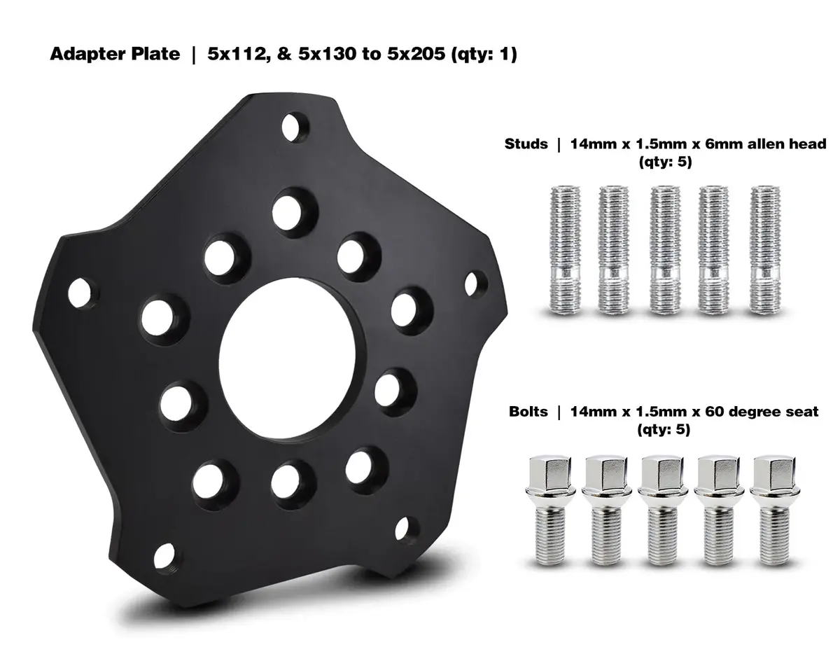 5X112, & 5X130 To 5X205 Wheel Adapters ( Sold As Each ) 1