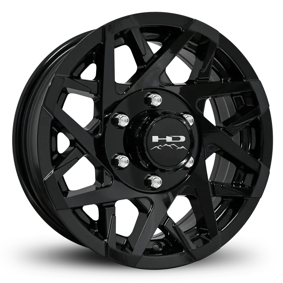 16" X 6" | Canyon Aluminum Trailer Wheel | 6 On 5-1/2 | All Gloss Black 1
