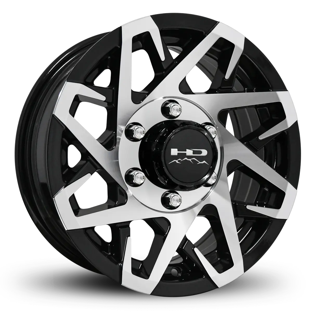 15" X 6" | Canyon Aluminum Trailer Wheel | 6 On 5-1/2 | Gloss Black Machined 1