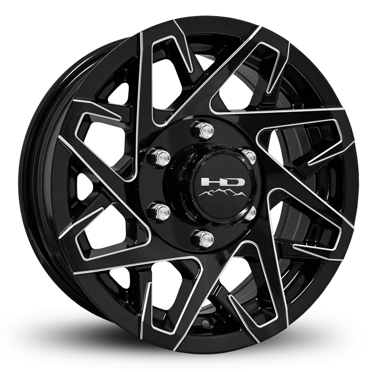 15" X 6" | Canyon Aluminum Trailer Wheel | 6 On 5-1/2 | Gloss Black Milled Edges 1