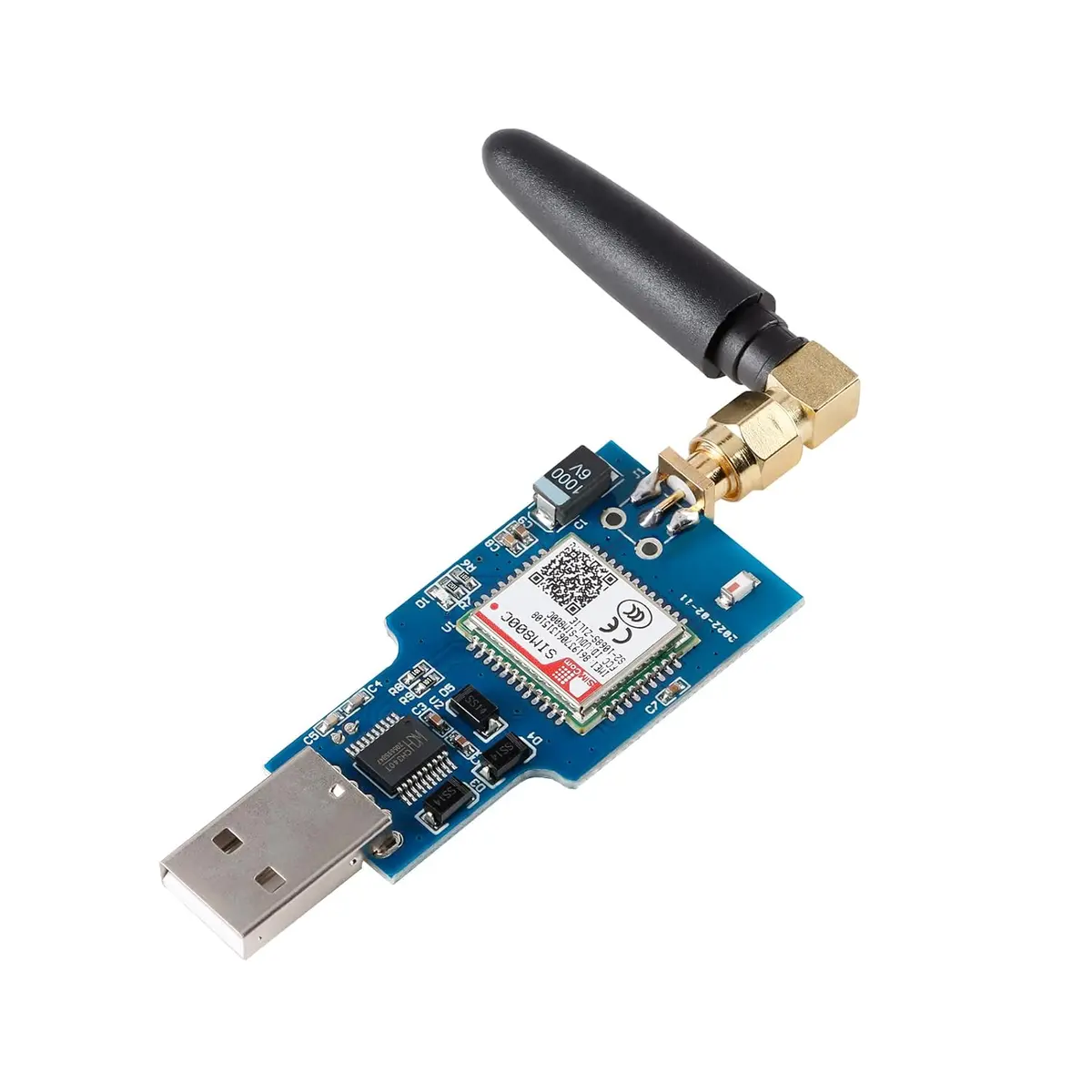 Sim800c Usb To Gsm Module Quad-Band Gsm/Gprs Wireless Module Integrated Usb To Serial Chip Gsm/Gprs 850/900/1800/1900Mhz Support 2G/3G/4G Micro Sim Card/Bluetooth/Sms Data Transmission 1