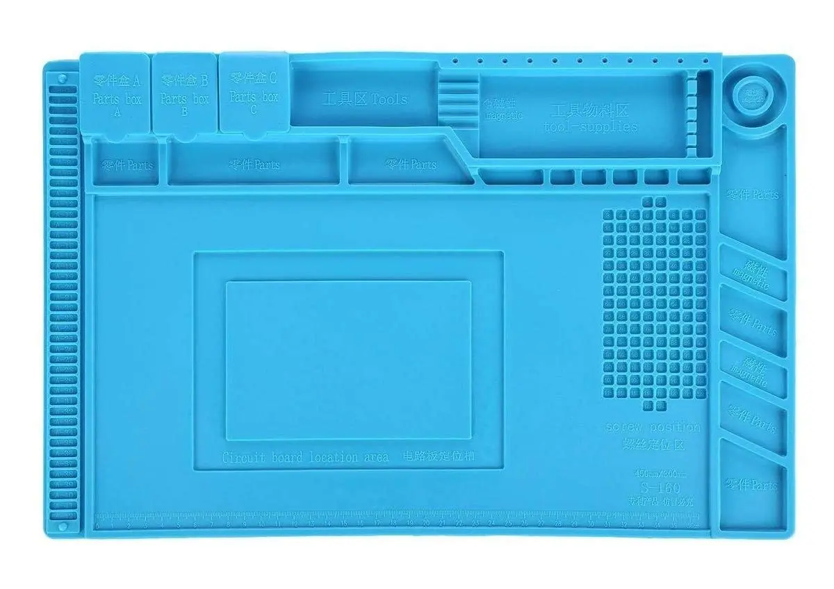 Esd Safe Anti Static Heat Insulation Working Silicone Magnetic Mat - Large (450X300 Mm) 1