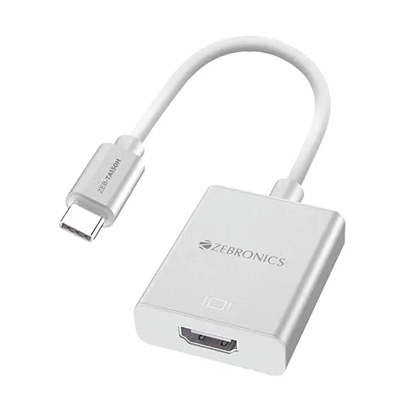 Zebronics Zeb Ta150h Type C To Hdmi Converter, Hdmi 4K, 15Cm Cable, Compatible With Macbook 1