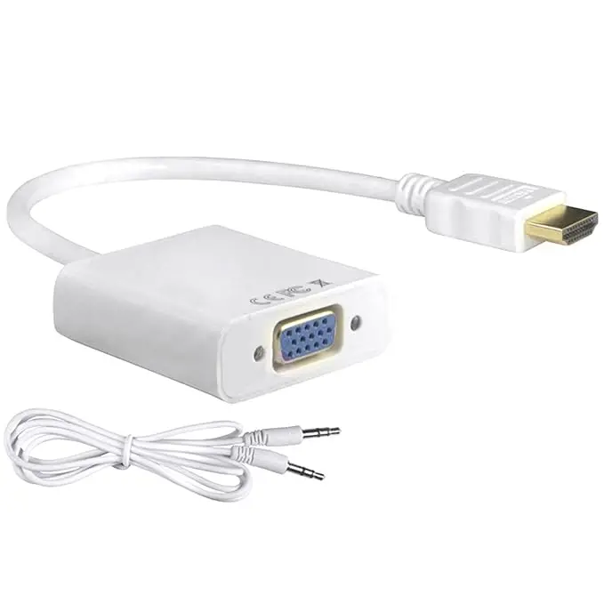 Micro Hdmi To Vga Converter Cable With Audio (White) 1
