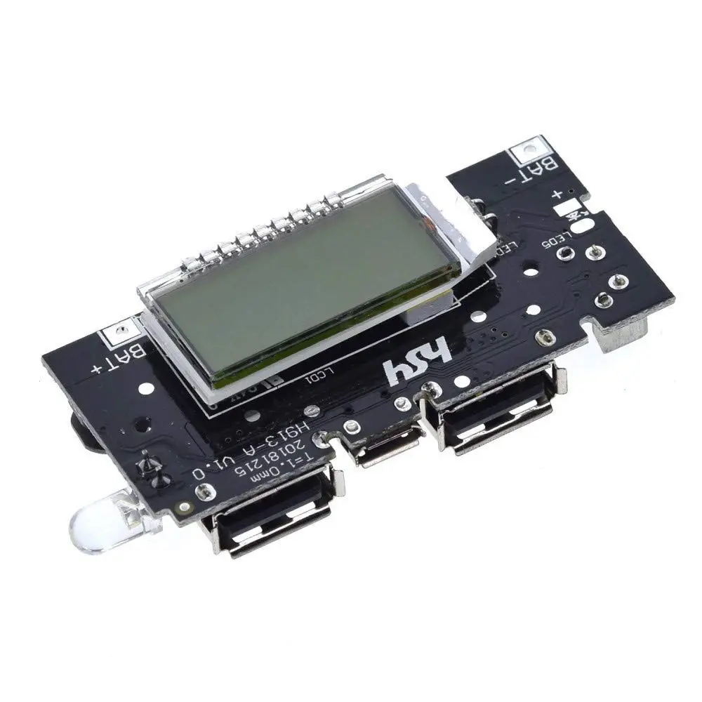 Dual Usb 5V 1A 2.1A Power Bank Charging Module Circuit Board With Digital Display 1