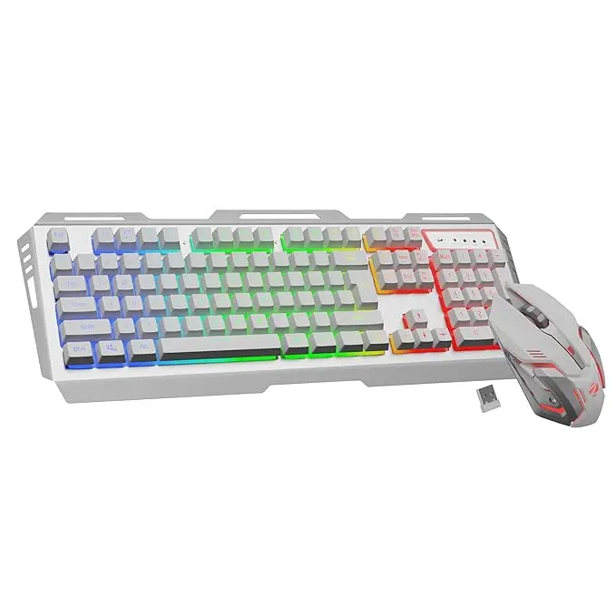 Zebronics Transformer Pro Gaming Wireless Keyboard & Mouse Combo (White+Silver) 1